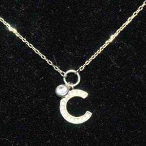 Sterling silver letter C necklace